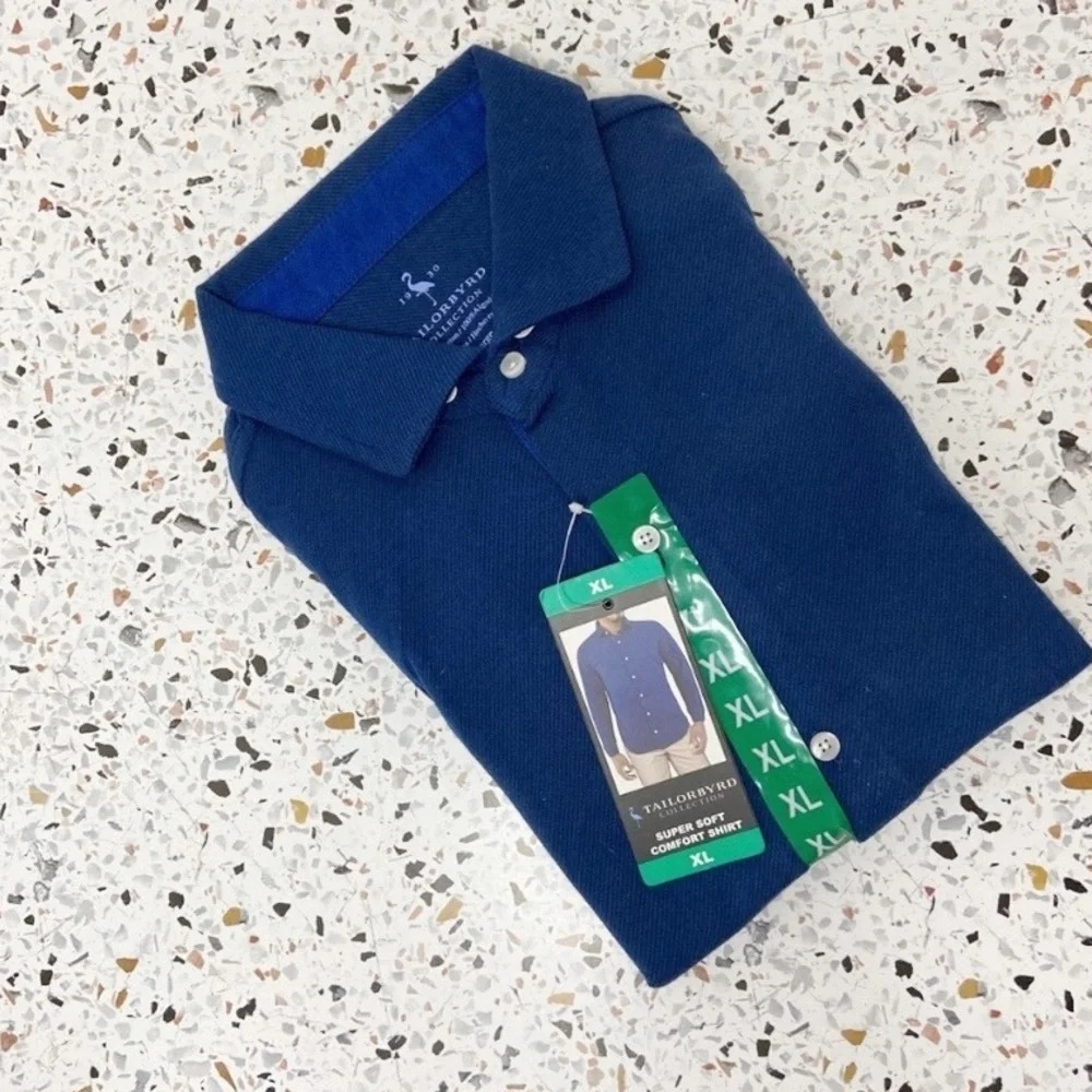 Mens 100% Cotton Button Up Super Soft Comfort Shirt Button Down Size XL NWT